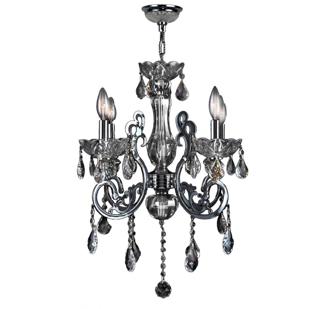 Kronos Collection 4 Light Chrome Finish and Chrome Crystal Chandelier 20" D x 24" H Medium