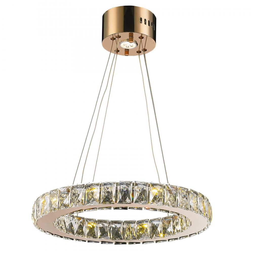 Galaxy 13 Integrated LEd LEd Light Rose Finish diamond Cut Crystal Circular Ring Chandelier 6000K 20