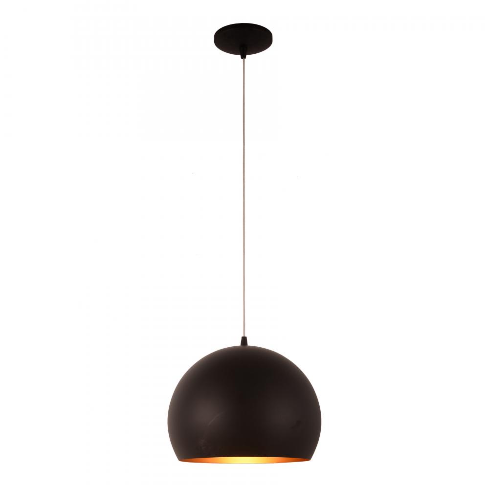 Monroe 12-Watt Matte Black Finish Integrated LEd Pendant Light 3000K 12 in. Dia x 96 in. H