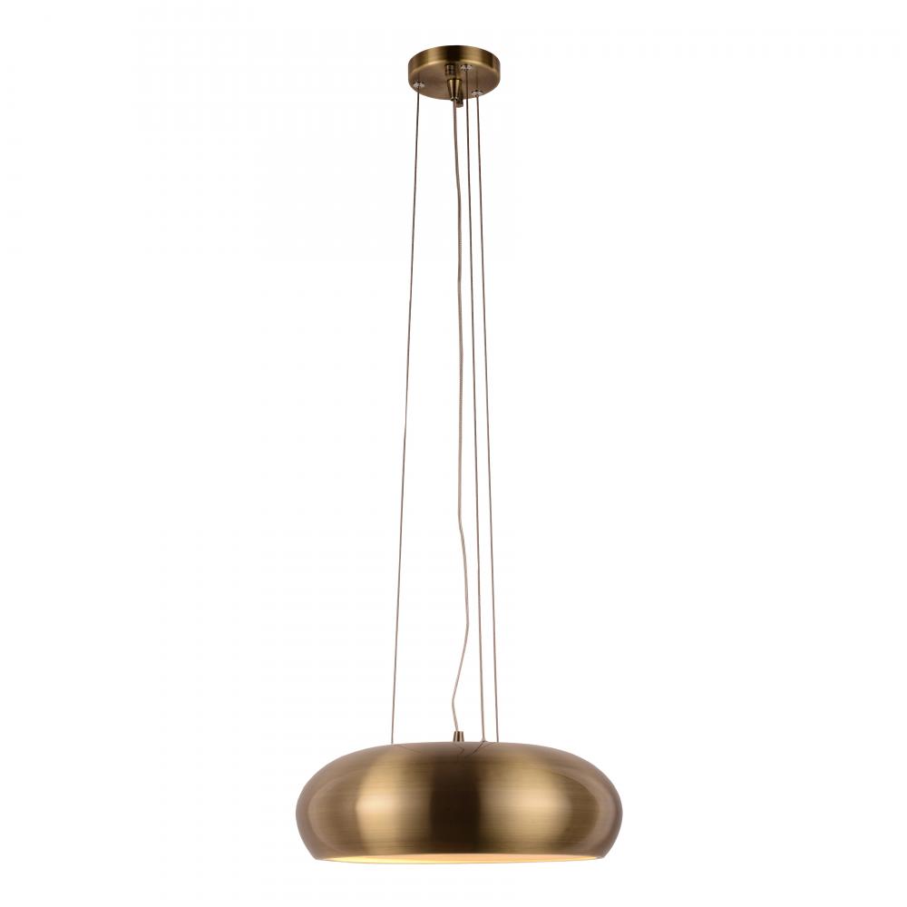 Madison 18-Watt Antique Bronze Finish Integrated LEd disc Pendant Light 3000K 14 in. Dia x 96 in. H