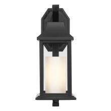 Worldwide Lighting Corp E10026-001 - Boston 15 In 1-Light Matte Black Outdoor Wall Light With Opal White Glass