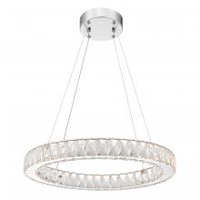 Worldwide Lighting Corp E80002-004 - Gala X y 1 Light Integrated LED Light Chrome Finish diamond Cut Crystal Oval Ring ChAndelier