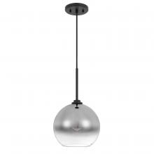 Worldwide Lighting Corp E80008-001 - Phantasm II 1-Light Black Finish Smoke Graduated Color Glass Pendant 14“ X 14” X 20“