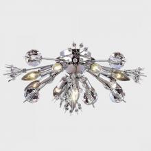 Worldwide Lighting Corp W33111C20 - Starburst 10-Light Chrome Finish Crystal Sputnik Flush Mount Ceiling Light 20 in. Dia x 8 in. H Larg