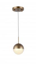 Worldwide Lighting Corp W33811MG4 - Phantasm 2.5-Watt Matte Gold Finish Integrated LEd Iced Opal Acrylic Mini Pendant Ceiling Light 3000