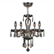 Worldwide Lighting Corp W83127C16-GT - Gatsby Collection 5 Light Chrome Finish and Golden Teak Blown Glass Chandelier 16" D x 18" H