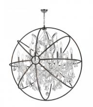 Worldwide Lighting Corp W83191C33-CL - Armillary 13-Light dark Bronze Finish and Clear Crystal Foucault's Orb Chandelier 33 in. Dia Lar