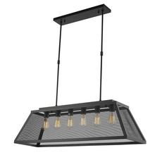 Worldwide Lighting Corp W83426MB42 - Nautilus 5-Light Matte Black Finish Mesh Kitchen Island Pendant Light 42 in. L x 12 in. W x 12 in. H