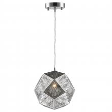 Worldwide Lighting Corp W83427C10 - Geometrics 1-Light Chrome Finish Finish Stainless Steel Pendant Light 10 in. Dia x 10 in. H Small