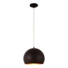 Worldwide Lighting Corp W83544MB12 - Monroe 12-Watt Matte Black Finish Integrated LEd Pendant Light 3000K 12 in. Dia x 96 in. H