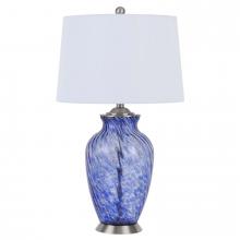 CAL Lighting BO-2995TB - 150W 3 Way Ashland Glass Table Lamp with Hardback Taper Drum Fabric Shade