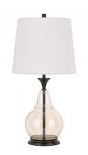 CAL Lighting BO-3003TB - 150W 3 Way Kittery Glass Table Lamp with Hardback Fabric Shade