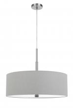 CAL Lighting FX-3744-GRA - 60W x 4 Lonoke pendant fixture with hardback drum shade