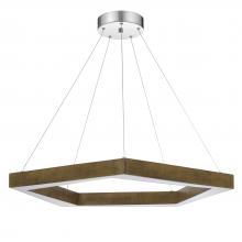 CAL Lighting FX-3745-38 - Metz dimmable Integrated LED polygon pine wood pendant fixture. 38W, 3000 lumen, 3000K