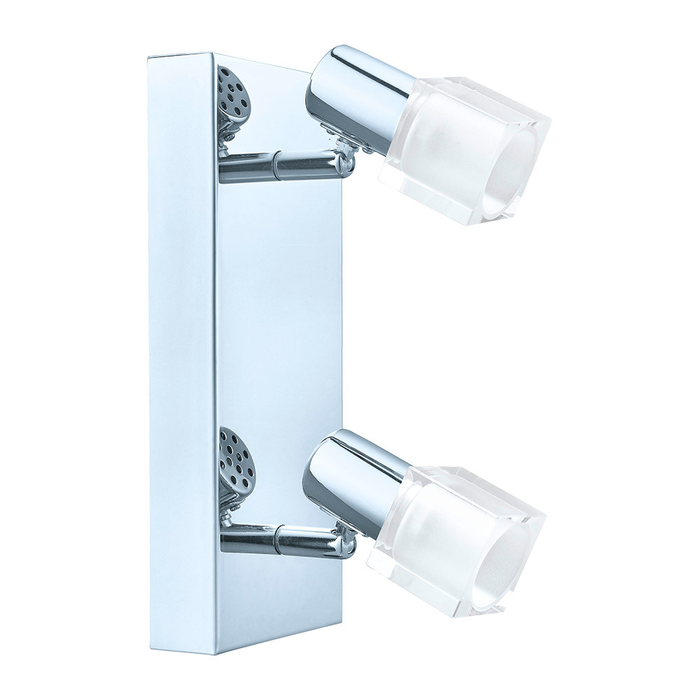 2x4.2W LED Track  Light w/ Chrome Finish & Clear Glass