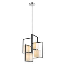 Eglo 202818A - 4x100W Multi Light Pendant w/ Black & Chrome Finish & Opal Glass