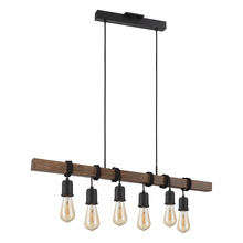 Eglo 204243A - Violon - 6 Light Linear Pendant - Black and Dark Brown