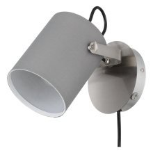 Eglo 204572A - 1 LT Wall Track Light w/ Matte Nickel Finish & Grey Fabric Shade