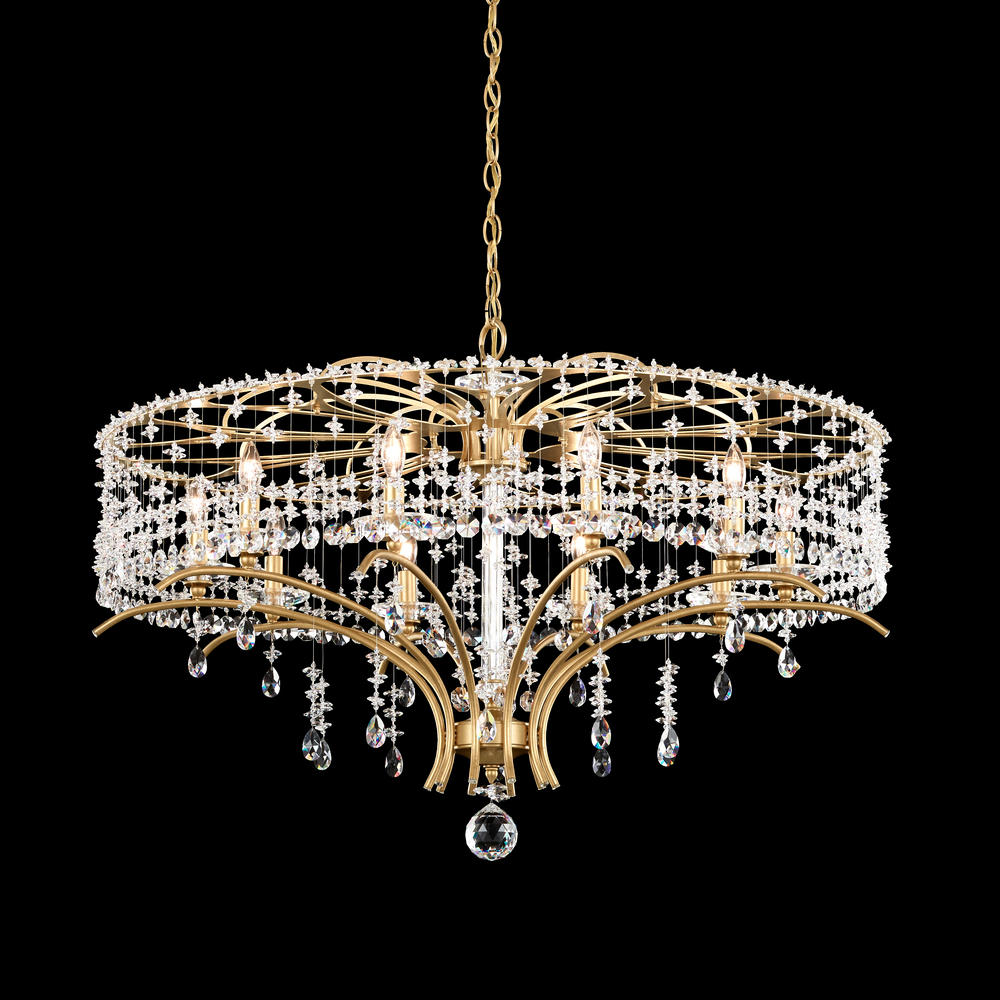 Bella Rose 10 Light 120V Chandelier in Ferro Black with Clear Heritage Handcut Crystal