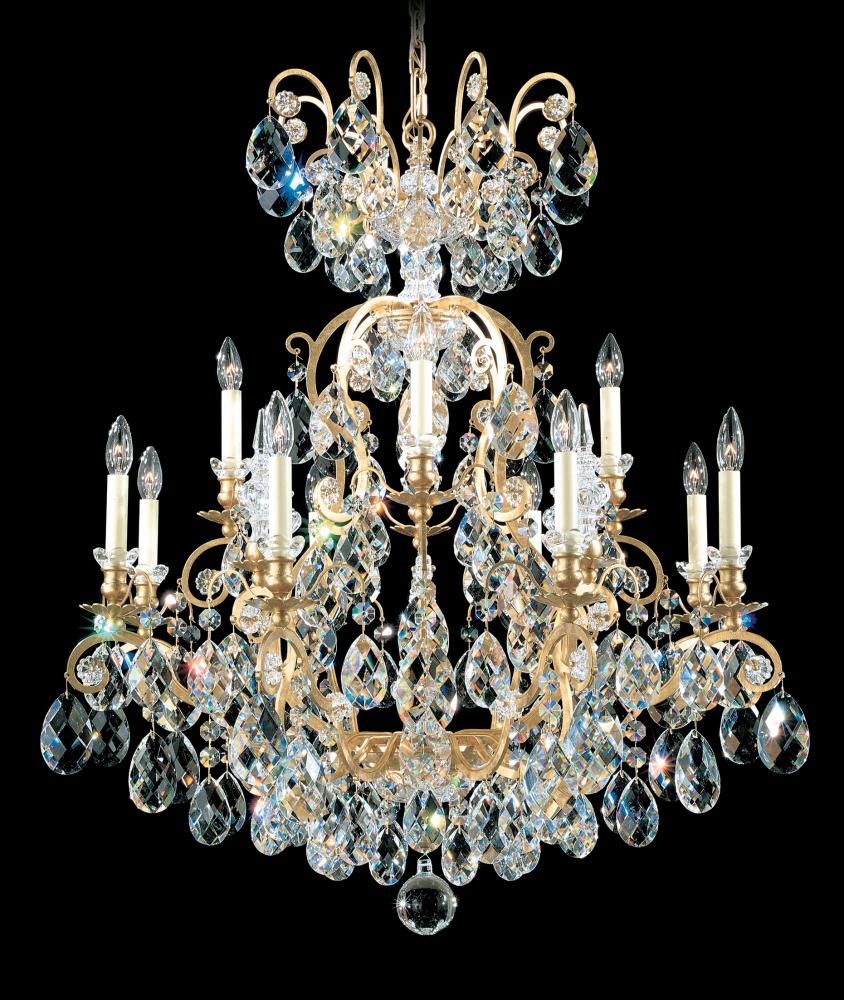 Renaissance 13 Light 120V Chandelier in Etruscan Gold with Heritage Handcut Crystal