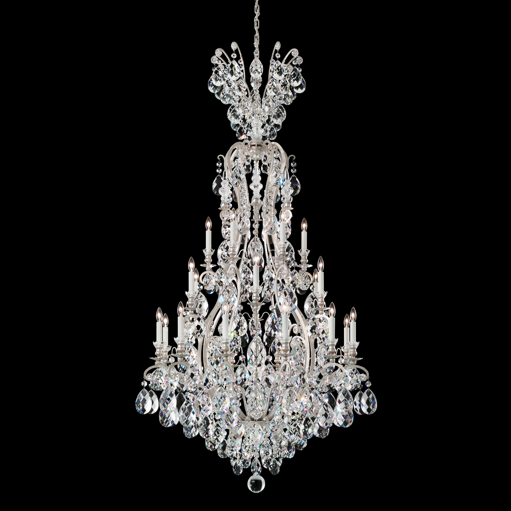 Renaissance 25 Light 120V Chandelier in Black with Heritage Handcut Crystal