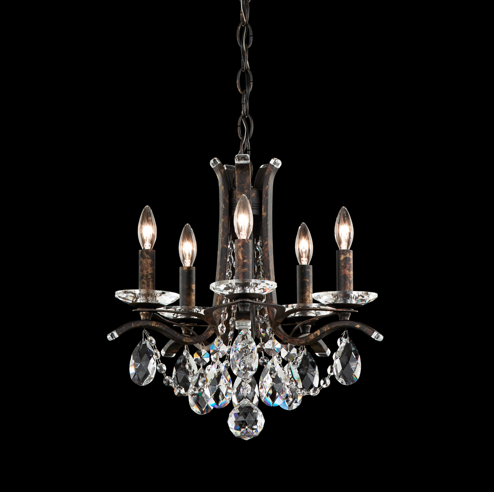 Vesca 5 Light 120V Chandelier in Etruscan Gold with Radiance Crystal