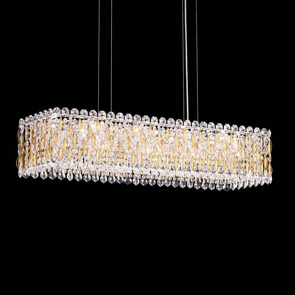 Sarella 13 Light 120V Linear Pendant in White with Clear Heritage Handcut Crystal