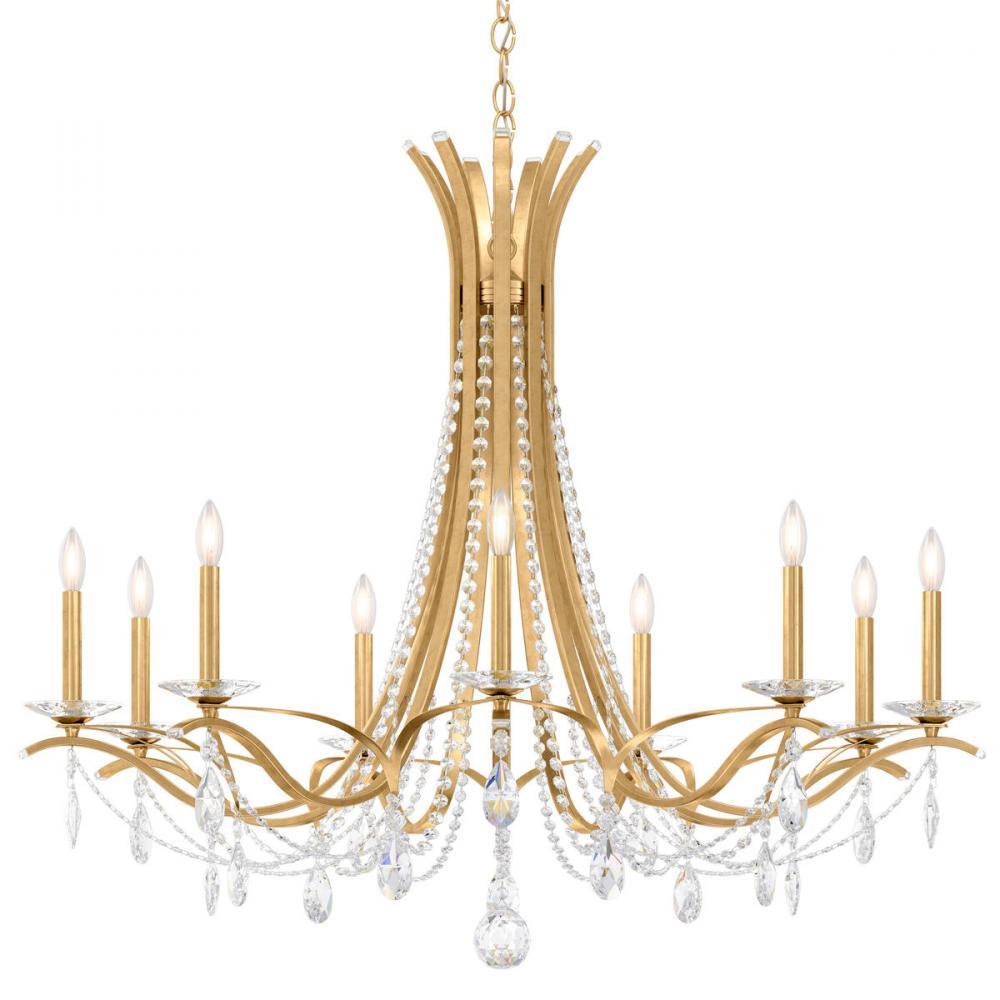 Vesca 9 Light 120V Chandelier in White with Clear Heritage Handcut Crystal