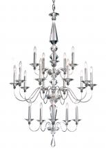 Schonbek 1870 9690-40CL - Jasmine 20 Light 120V Chandelier in Polished Silver with Clear Optic Crystal