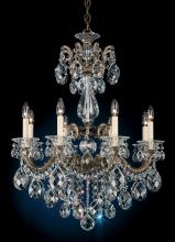 Schonbek 1870 5007-76 - La Scala 8 Light 120V Chandelier in Heirloom Bronze with Clear Heritage Handcut Crystal