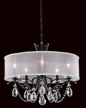 Schonbek 1870 VA8305N-59H2 - Vesca 5 Light 120V Chandelier in Ferro Black with Clear Heritage Handcut Crystal and Gold Shade