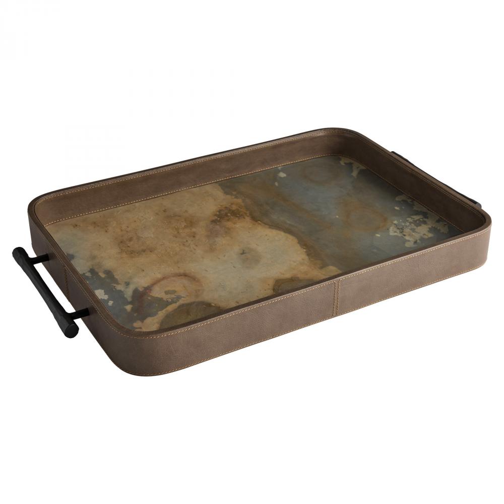 Tesoro Tray | Smoke Grey | Slate Veneer | Matte Black - Large