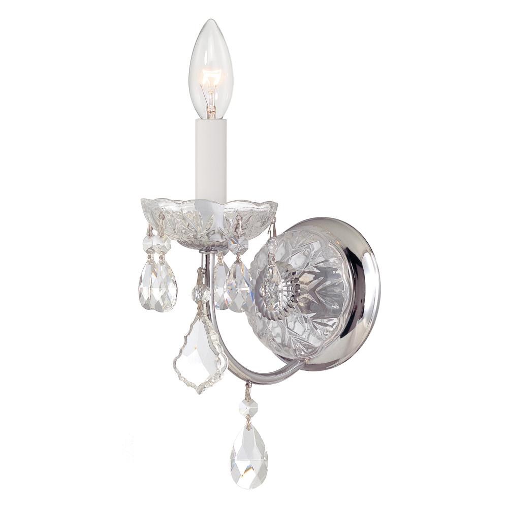 Imperial 1 Light Swarovski Strass Crystal Polished Chrome Sconce