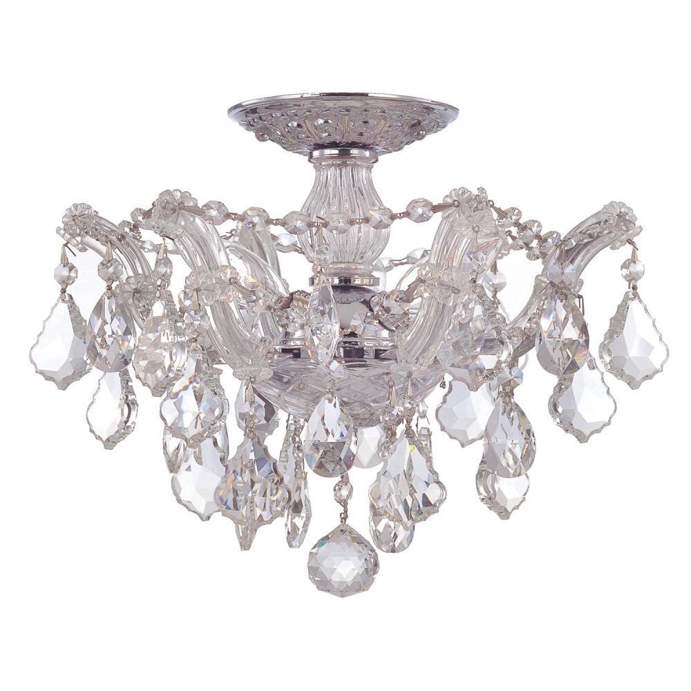 Maria Theresa 3 Light Swarovski Strass Crystal Polished Chrome Semi Flush Mount