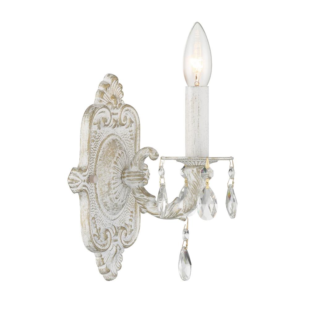 Paris Market 1 Light Spectra Crystal Antique White Sconce