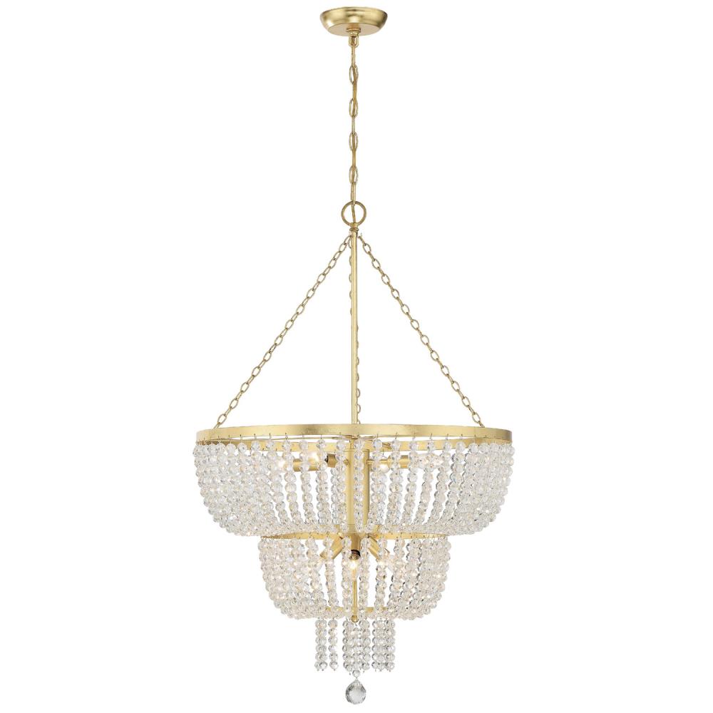 Rylee 8 Light Antique Gold Chandelier