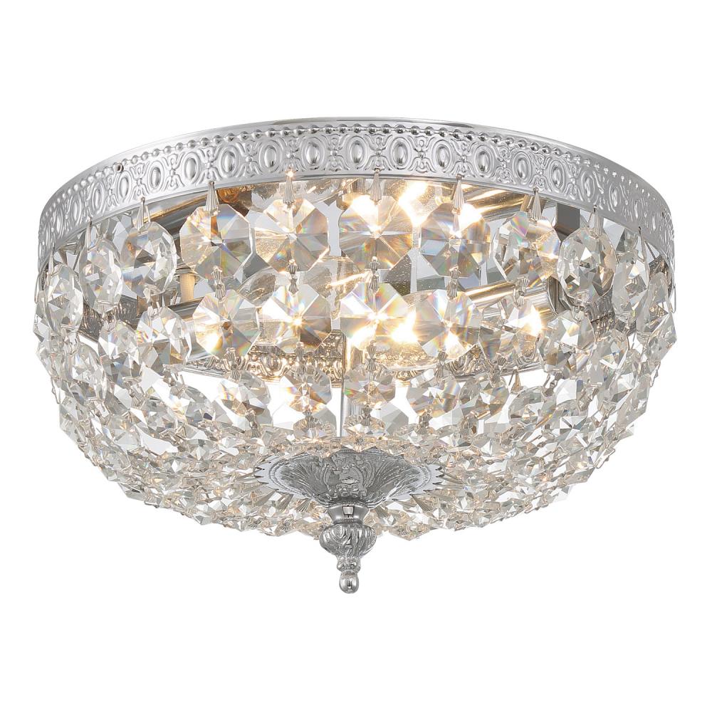 Crystorama 2 Light Spectra Crystal Polished Chrome Flush Mount