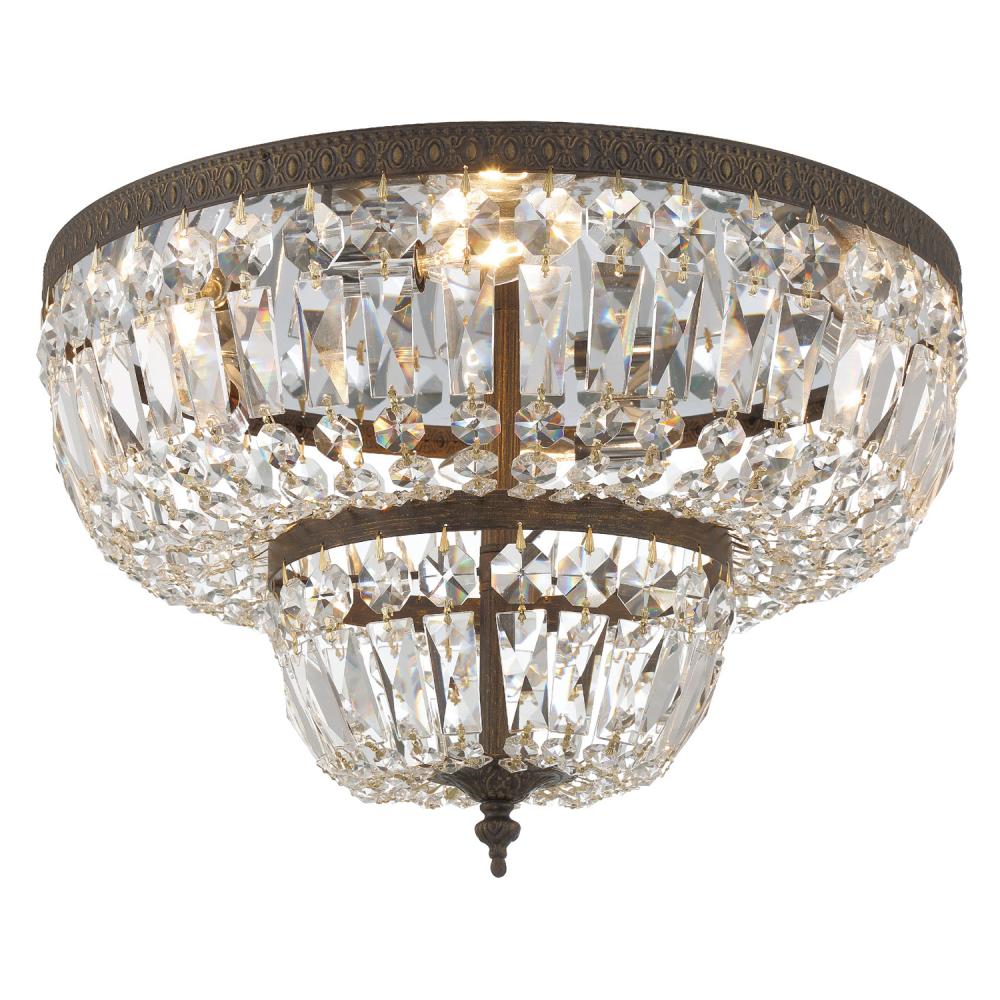 Crystorama 4 Light Swarovski Strass Crystal English Bronze Flush Mount