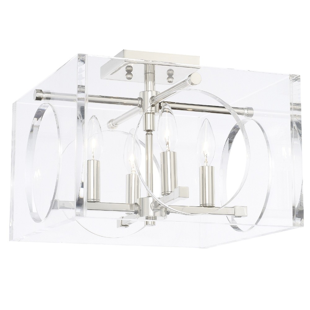 Drake 4 Light Polished Nickel Ceiling Mount