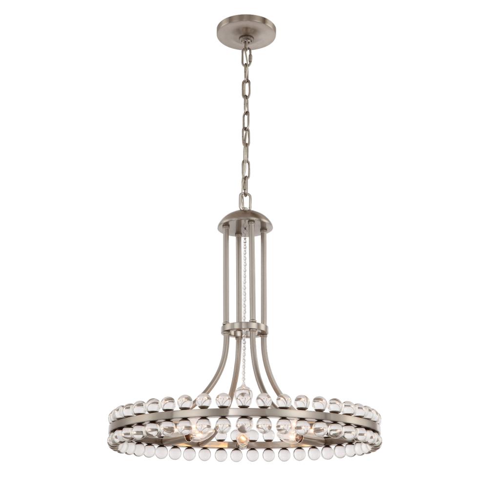 Clover 8 Light Brushed Nickel Chandelier