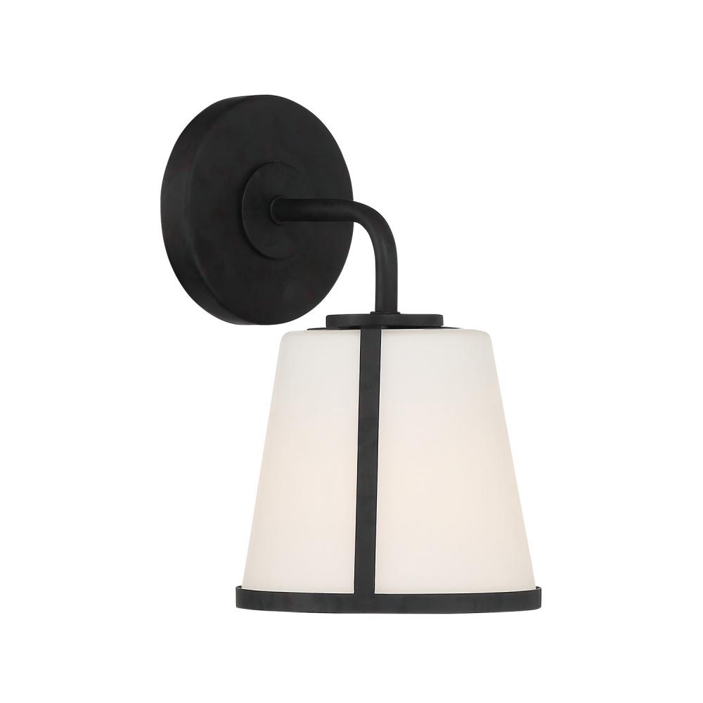 Fulton 1 Light Black Sconce