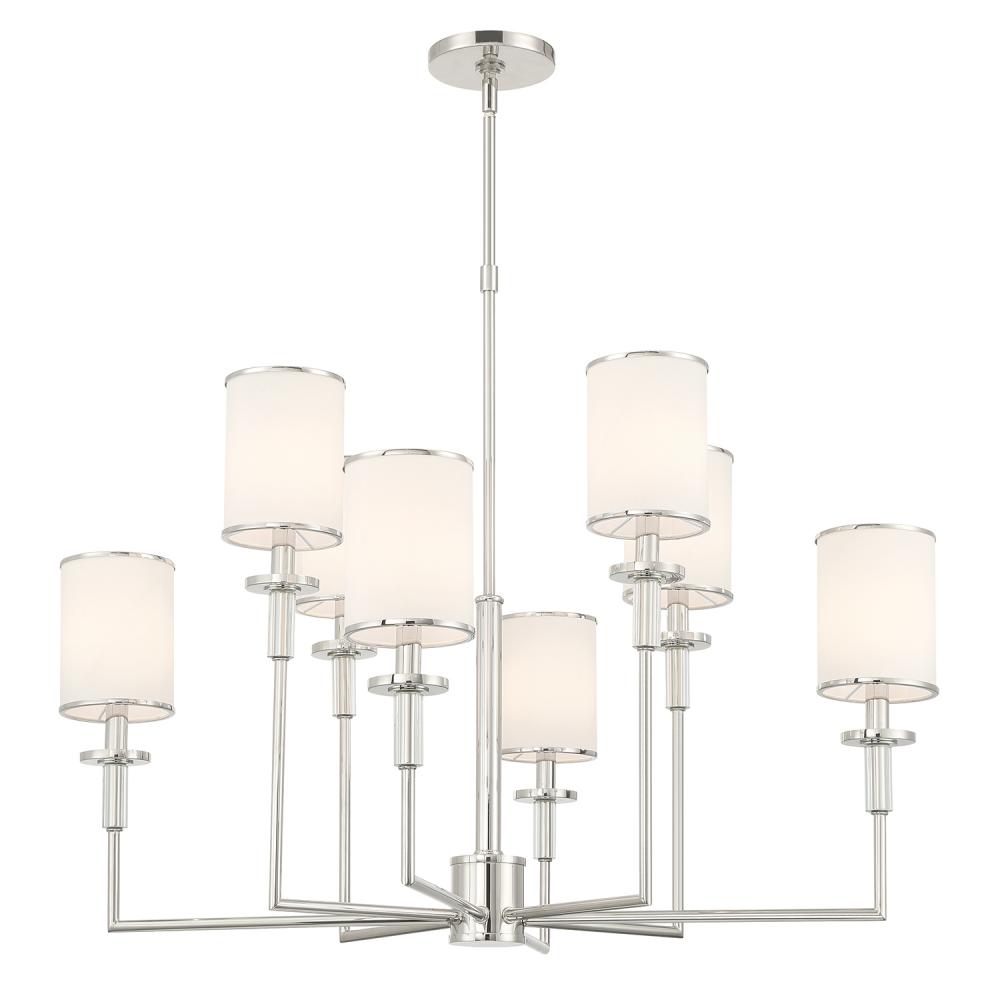 Hatfield 8 Light Polished Nickel Chandelier