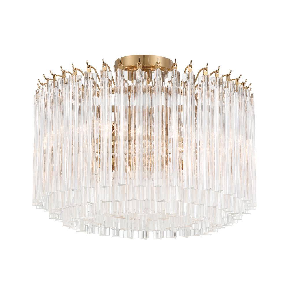 Lofton 5 Light Aged Brass Semi Flush Mount