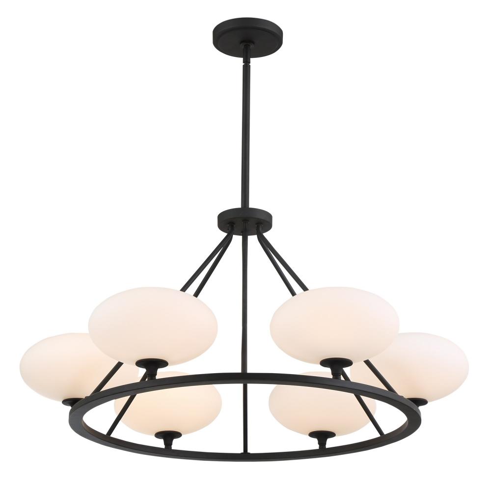 Parker 6 Light Black Forged Chandelier