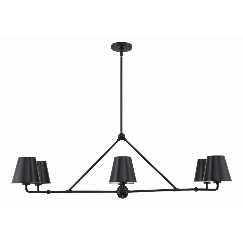 Xavier 6 Light Matte Black Linear Chandelier