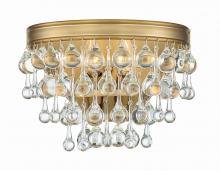 Crystorama 132-VG - Calypso 2 Light Crystal Teardrop Vibrant Gold Sconce