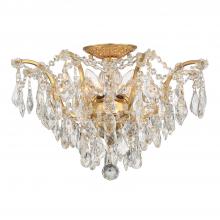 Crystorama 4457-GA-CL-SAQ - Filmore 5 Light Spectra Crystal Antique Gold Flush Mount