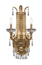 Crystorama 5150-AG-CL-MWP - Crystorama Regal 5 Light Clear Crystal Brass Sconce