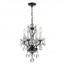 Crystorama 5534-EB-CL-S - Traditional Crystal 4 Light Swarovski Strass Crystal English Bronze Mini Chandelier