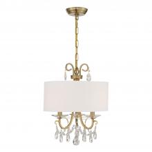 Crystorama 6623-VG-CL-S - Othello 3 Light Swarovski Strass Crystal Vibrant Gold Mini Chandelier